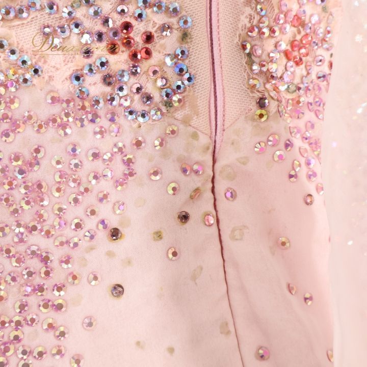  社交ダンス 衣装 チャコット Chacott ドレス フロート レース デモ 競技 ダンス パーティ かわいい 明るい ピンク系 上品 女性らしい デザイン スカート エレガント 発表会 フォーマル ドレス ダンス衣装 社交ダンス