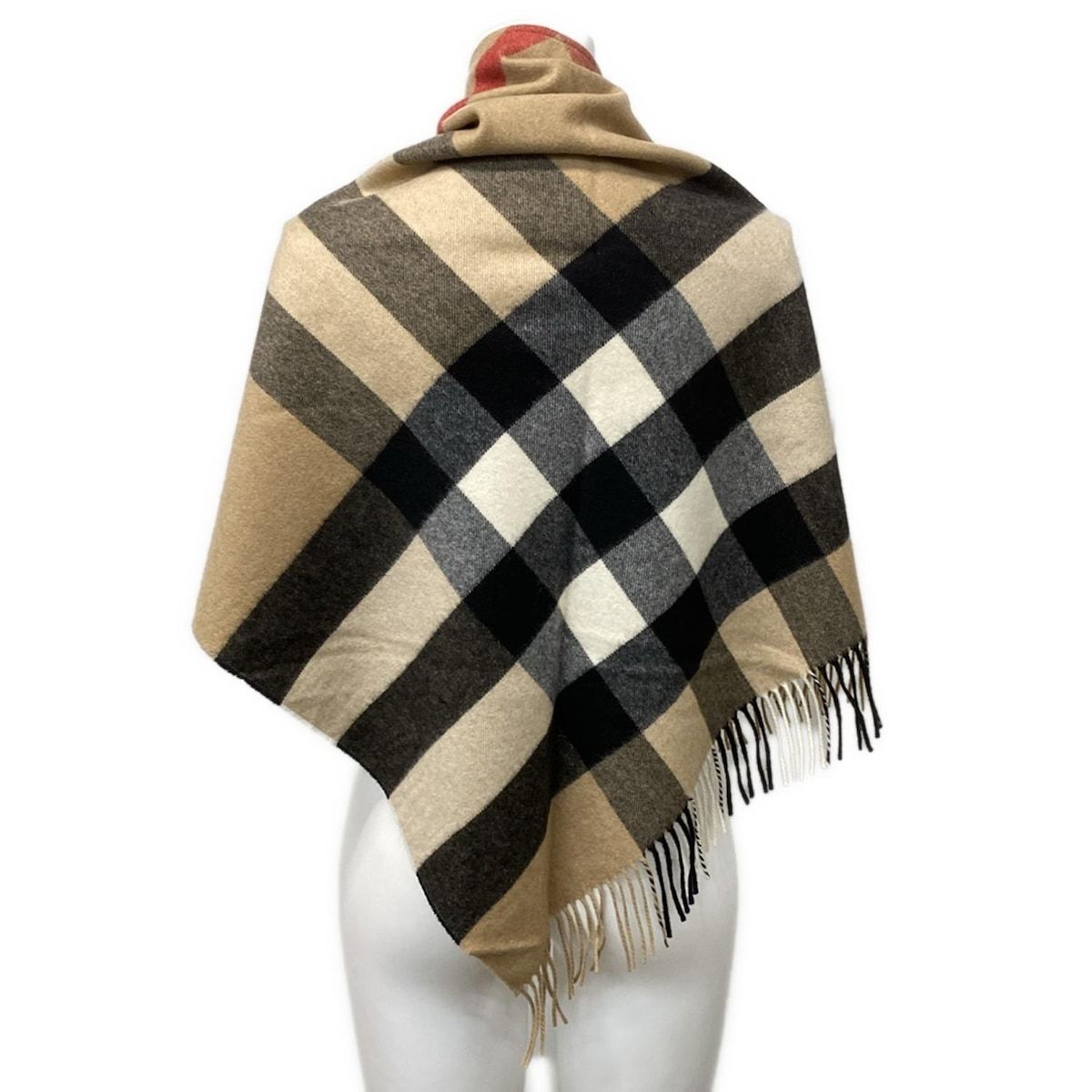BURBERRY LONDON ENGLAND バーバリーロンドンイングランド ストール ショール - ベージュ×黒×マルチ チェック柄 カシミヤ