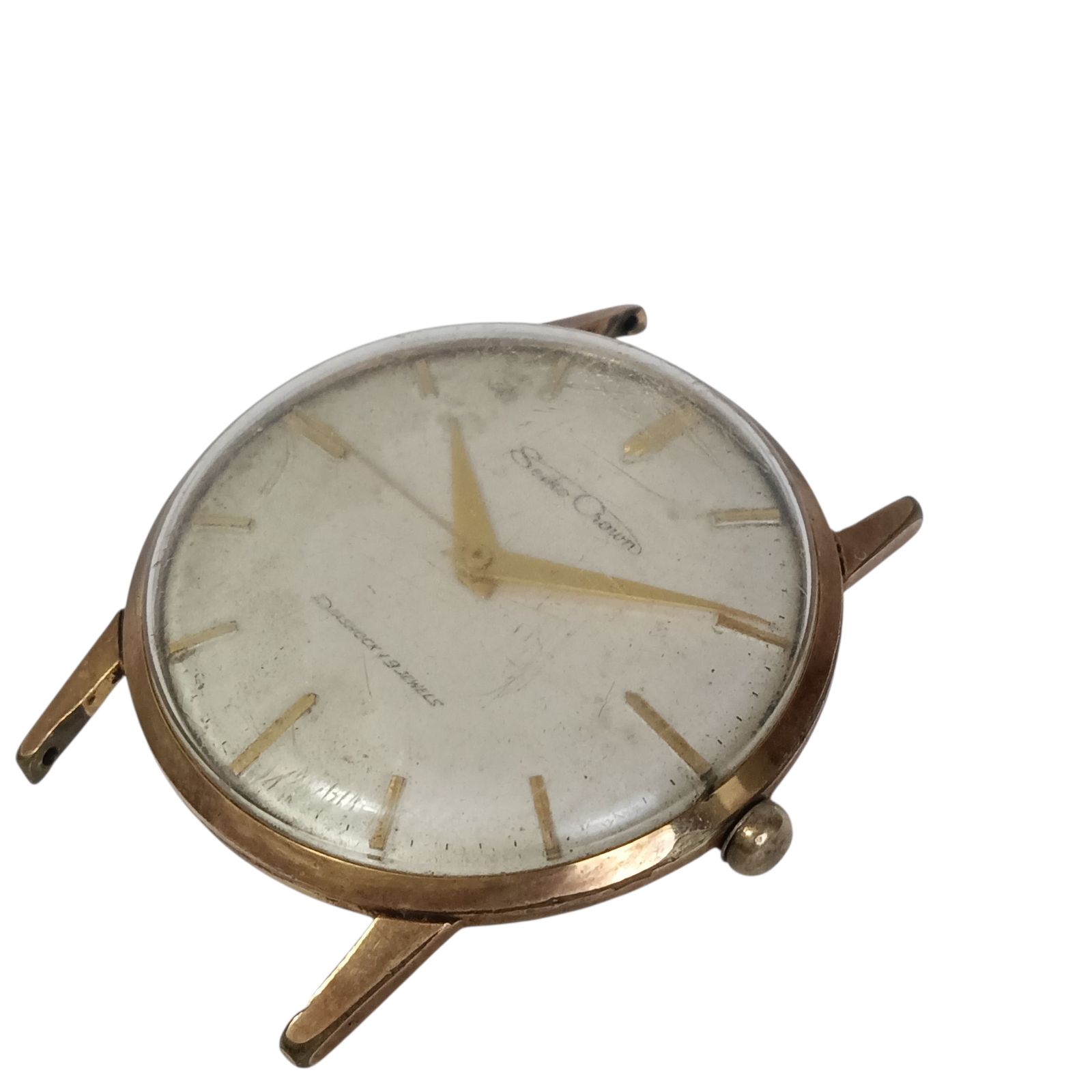 稼働 1115-3 SEIKO CROWN セイコー クラウン J14036 メンズ腕時計 手巻き フェイスのみ ゴールド文字盤