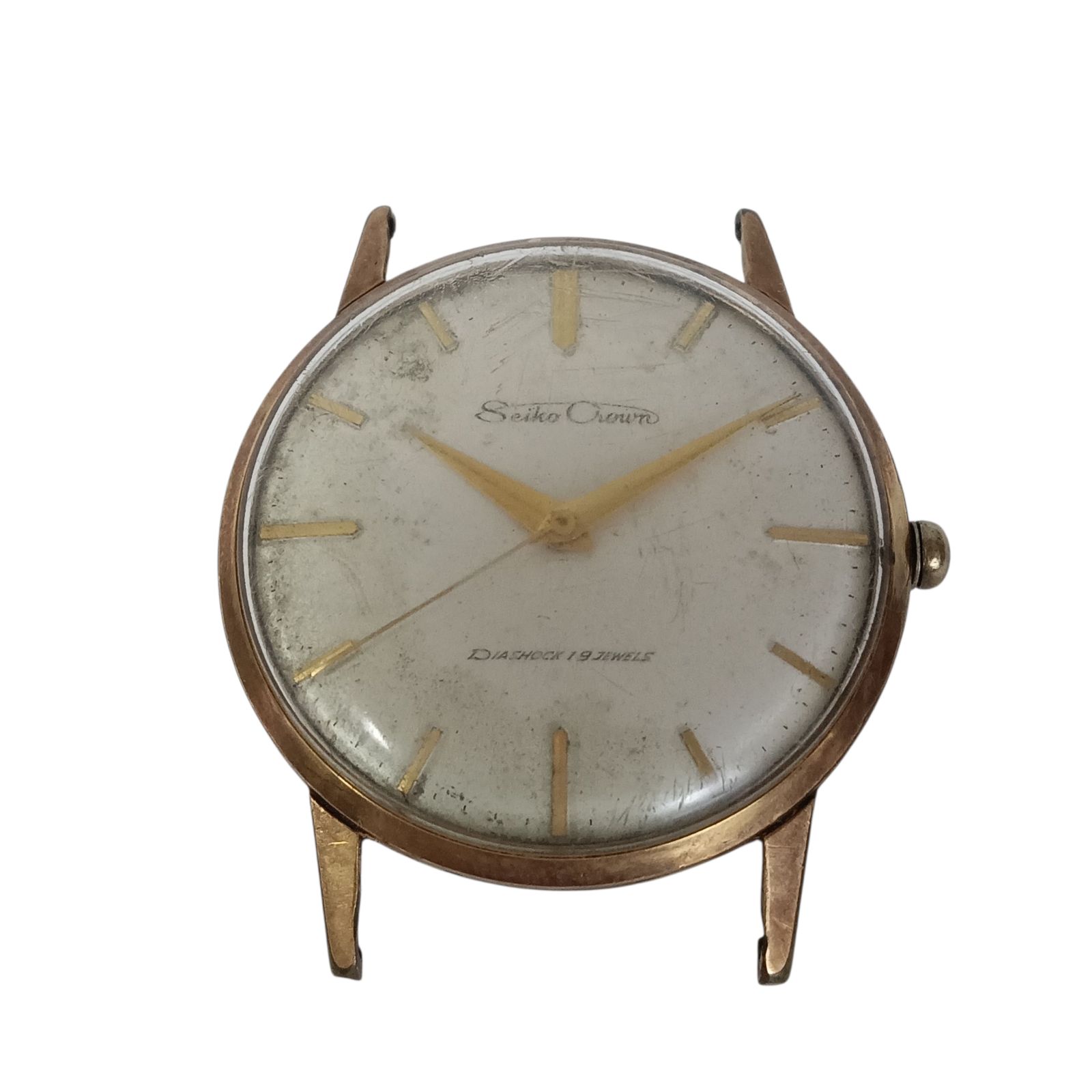 稼働 1115-3 SEIKO CROWN セイコー クラウン J14036 メンズ腕時計 手巻き フェイスのみ ゴールド文字盤