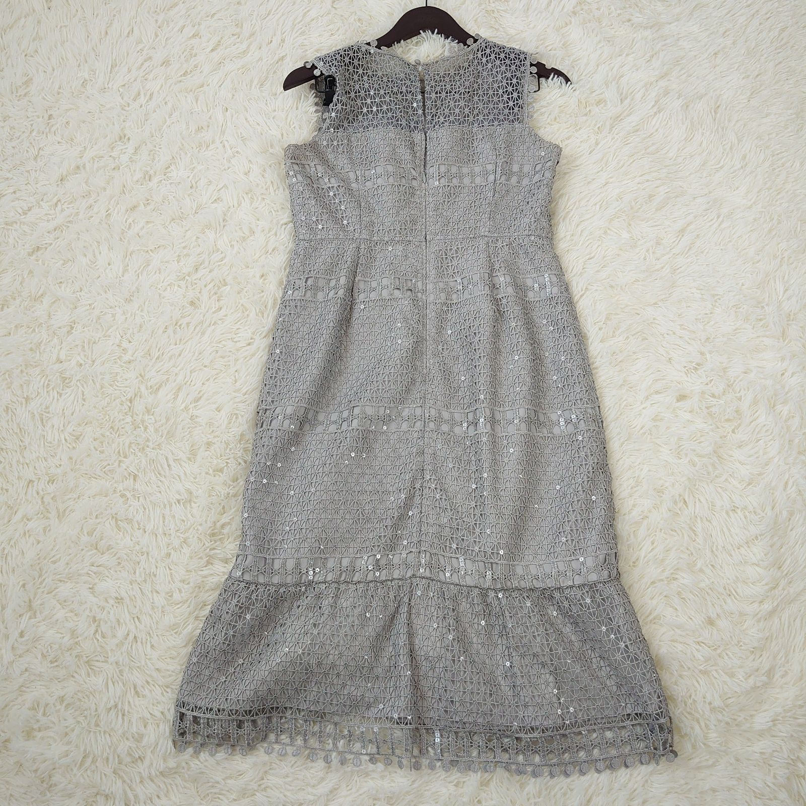  diagram ワンピース スパンコール ノースリーブ ダイアグラム サイズ38 ノースリーブ ひざ丈ワンピース