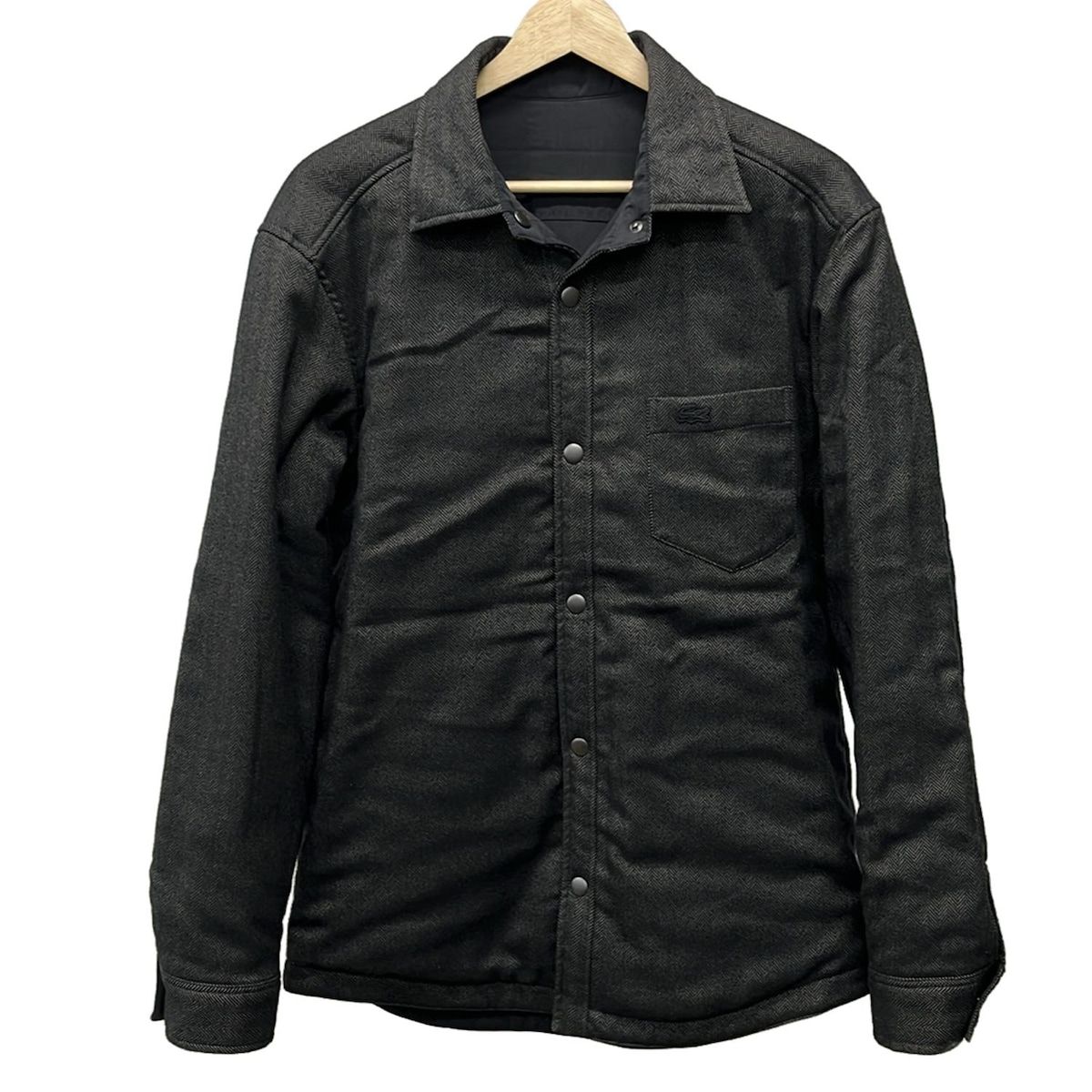 Lacoste ラコステ ブルゾン サイズM メンズ - 黒×グレー 長袖 リバーシブル 春 秋