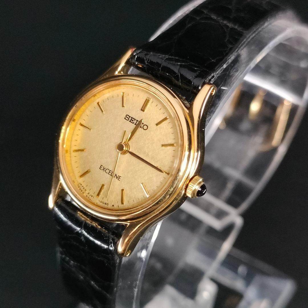 808-14 美品 SEIKO セイコー EXCELINE エクセリーヌ ゴールド ブラック