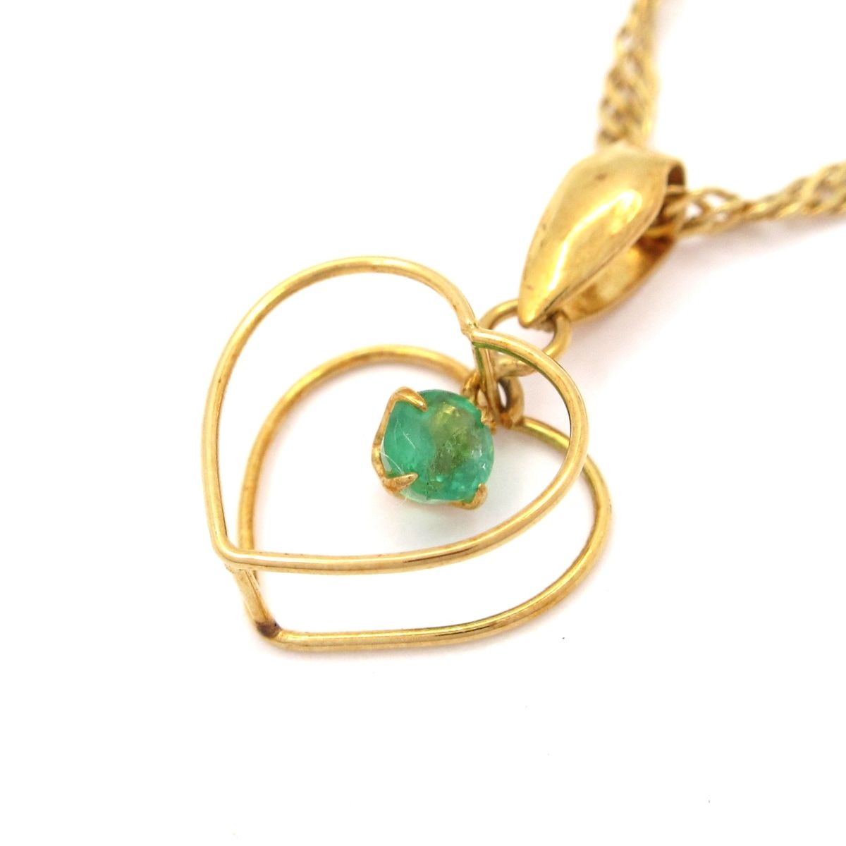 Unbranded ノーブランド ネックレス K18YG×グリーン 総重量 2.2g