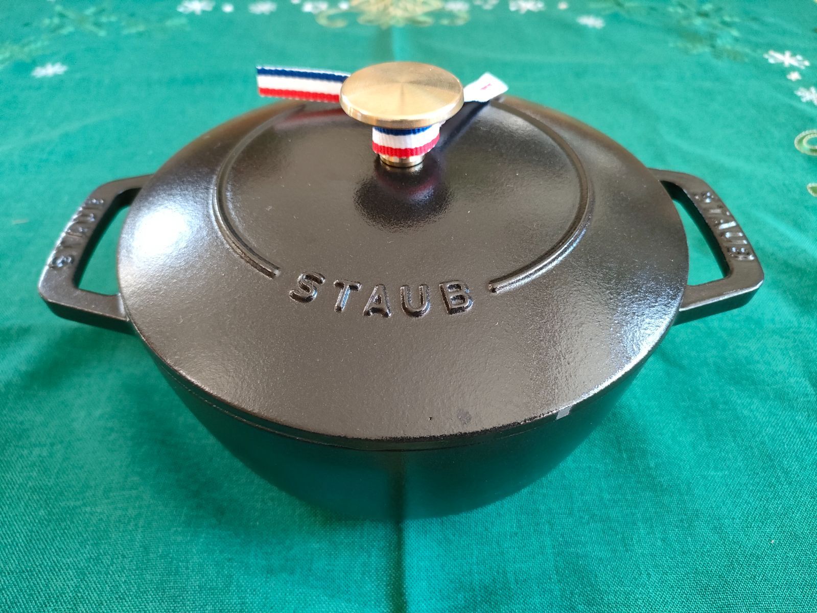 ダメージ品 Staub ワナベ M ブラック 18cm 40501-005 両手鍋 ストウブ Wa-NABE ダメージ品