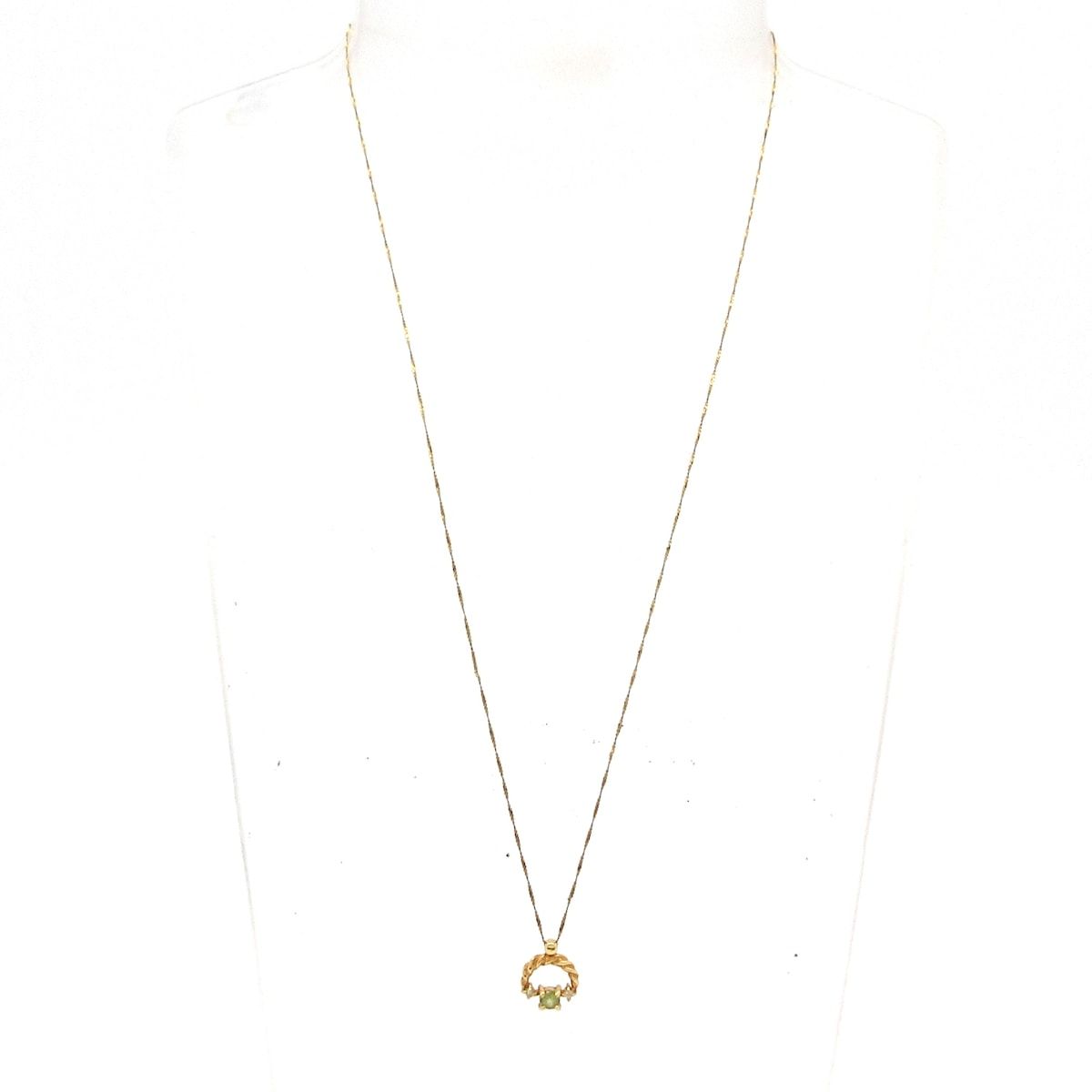 Unbranded ノーブランド ネックレス K 18 YG ライトグリーン クリア 総重量 1 4 g