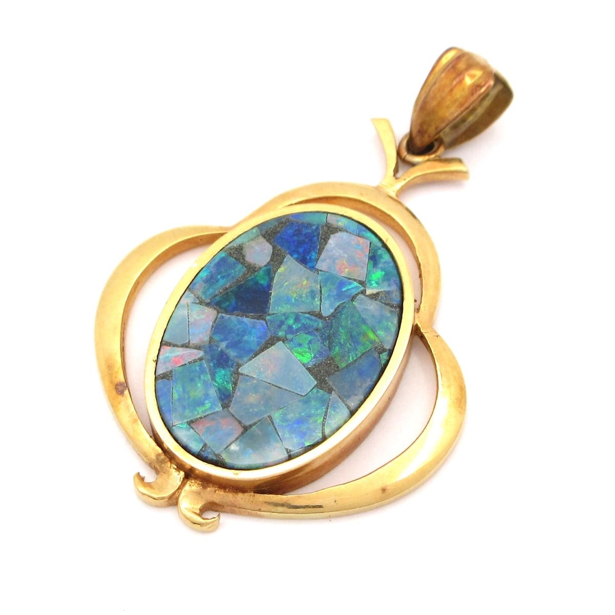 Unbranded ノーブランド ペンダントトップ K18YG×グリーン×マルチ 総重量 2.7g