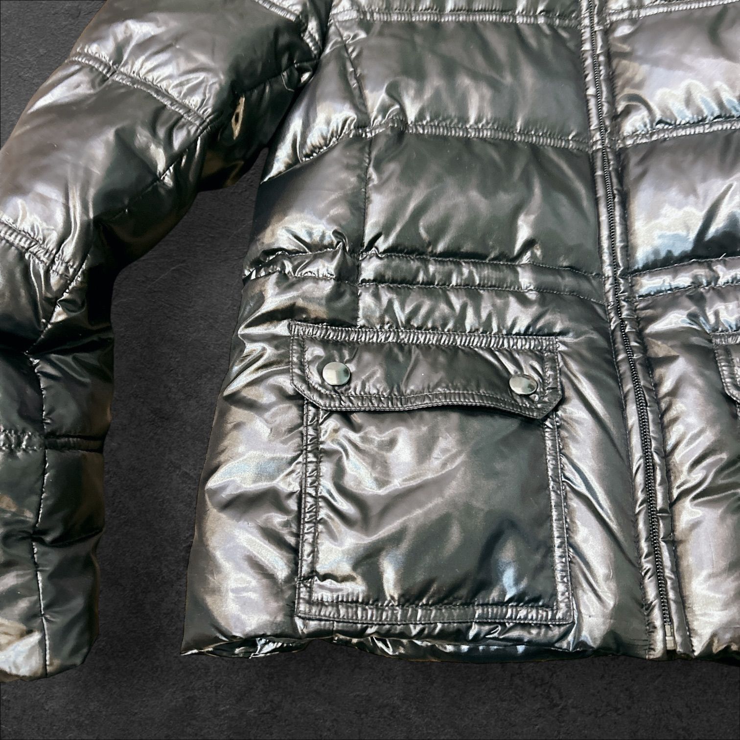 y2k 00s archive ブラック ダウン ジャケット フェザー 38サイズ