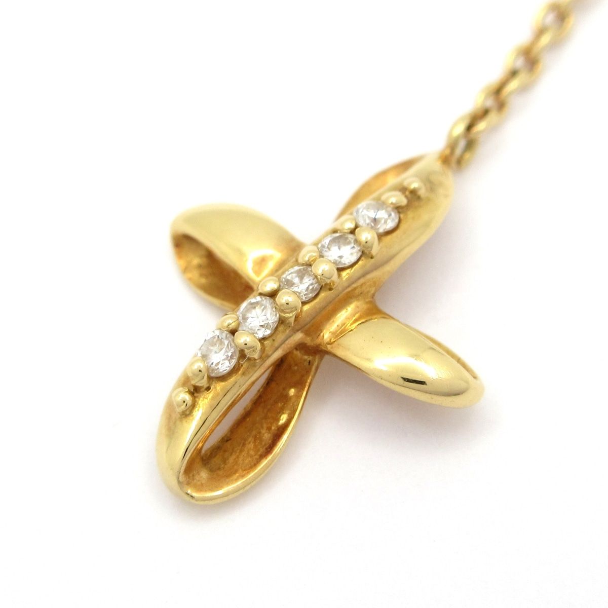 Unbranded ノーブランド ネックレス K18YG×ダイヤモンド 総重量 3.7g 0.05刻印