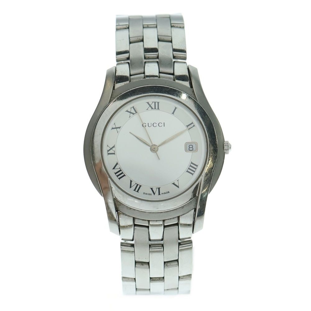 GUCCI グッチ Gクラスデイト クォーツ 腕時計 シルバー 5500M