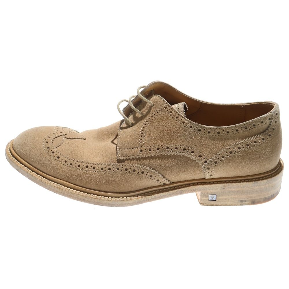 LOUIS VUITTON ルイヴィトン スエードレザー レースアップ ドレスシューズ ベージュ ST1024