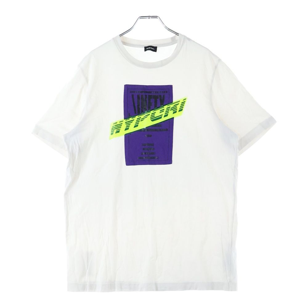 DIESEL (ディーゼル) NYPCRI フロント ロゴプリント 半袖Tシャツ カットソー ホワイト