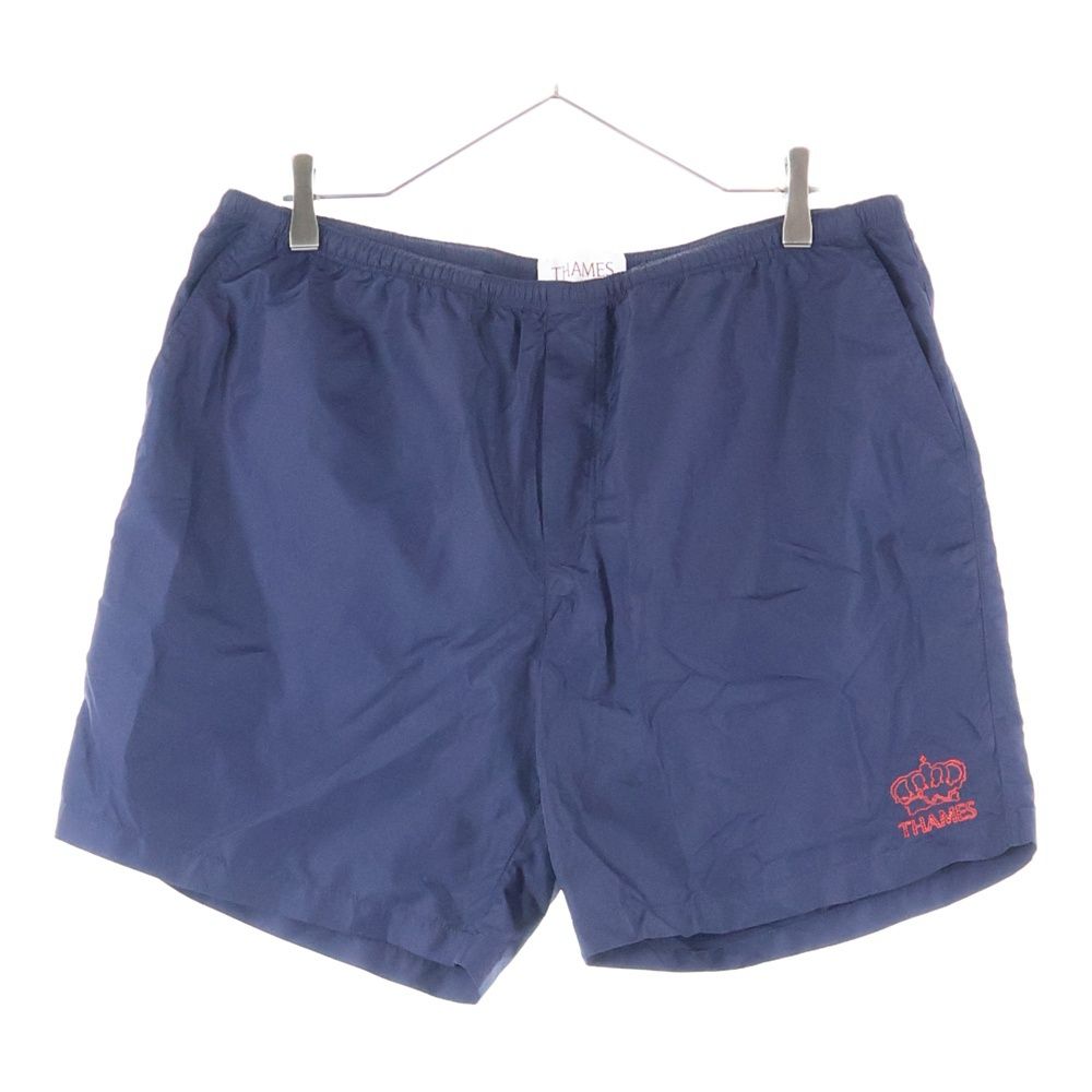 Thames テムズ STAFF TRUNKS ロゴ刺繍 ポリエステル ハーフパンツ ウォーターショーツ ネイビー