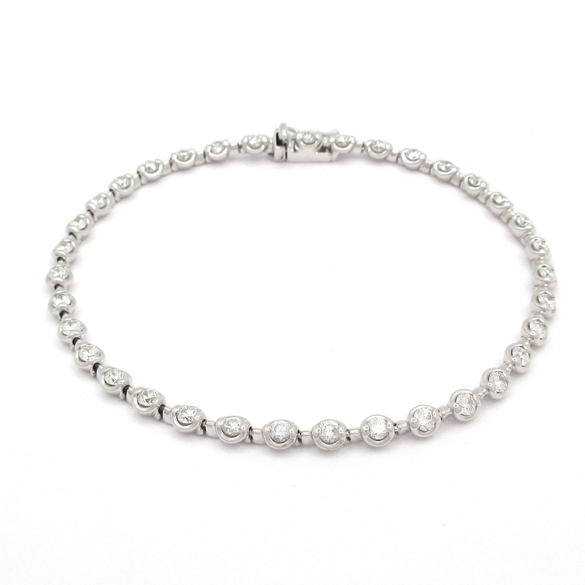 Unbranded ノーブランド ブレスレット K18WG×ダイヤモンド 総重量 8.5g 1.819刻印