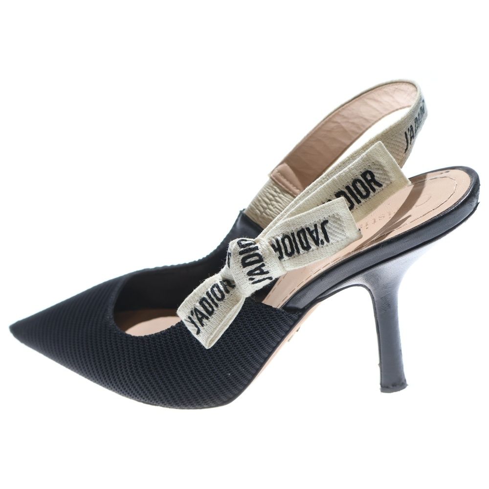 DIOR ディオール J ADIOR ジャディオール ロゴ スリングバック ストラップ ヒール パンプス シューズ ブラック レディース