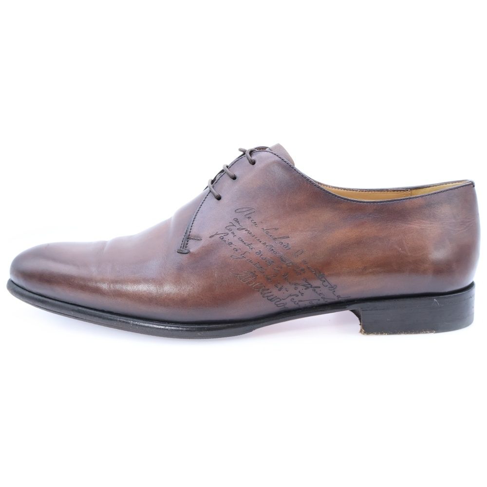 Berluti ベルルッティ カリグラフィ スクリット レザー レースアップ ドレス ビジネス シューズ ブラウン