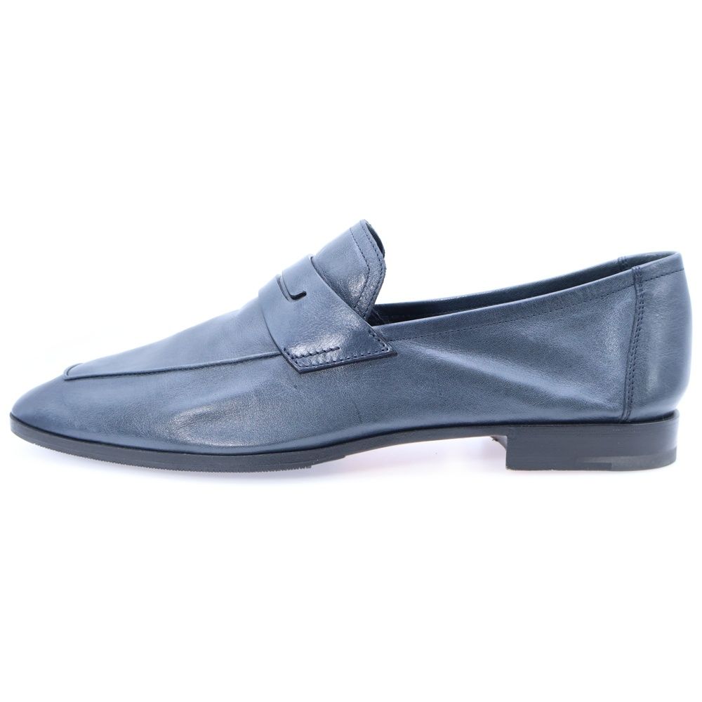Berluti ベルルッティ ロレンツォ レザー スクエアトゥ ドレスシューズ ローファー ネイビー