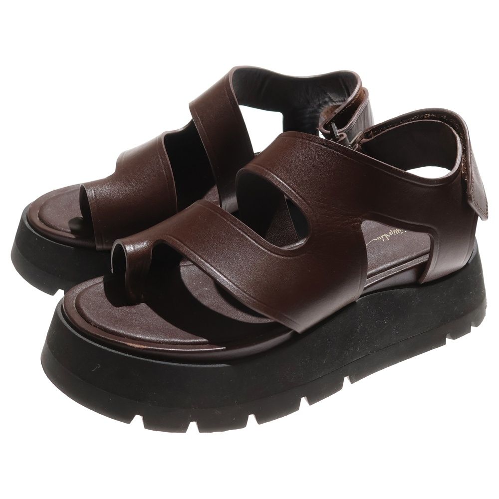 3.1 Phillip Lim スリーワンフィリップリム 23 SS KATE LUG SOLE DAD SANDAL 厚底レザーサンダル ブラウン レディース 23-T 857 SEN