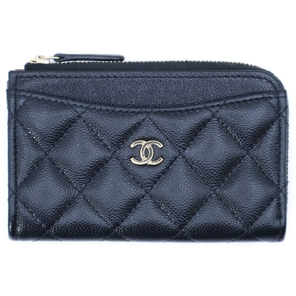 CHANEL シャネル マトラッセ フラグメントケース コインパース 小銭入れ ブラック キャビアスキン ゴールド金具 AP3179