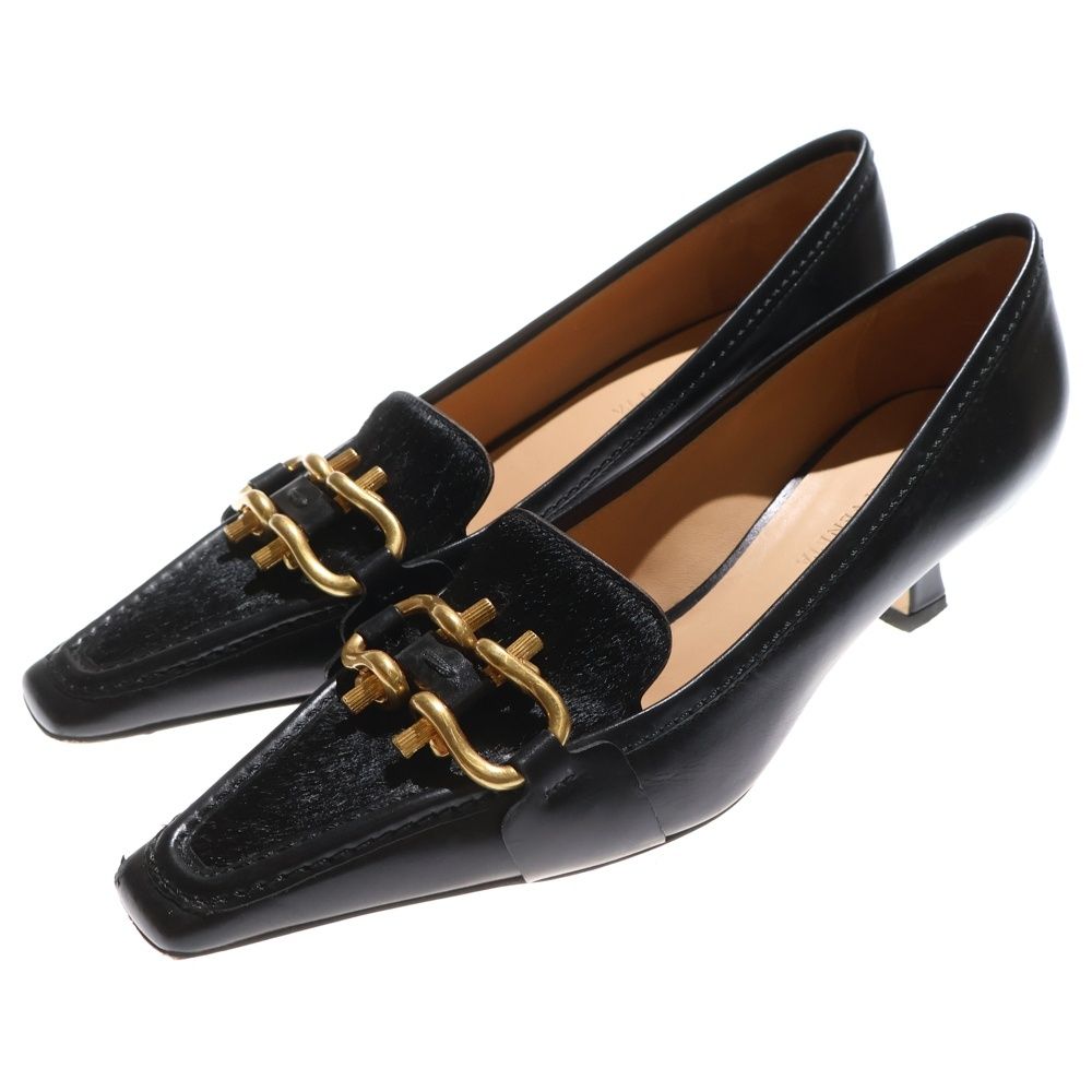 BOTTEGA VENETA ボッテガヴェネタ Pumps ポインテッドトゥ ハラコ切替 レザーパンプス シューズ レディース ブラック