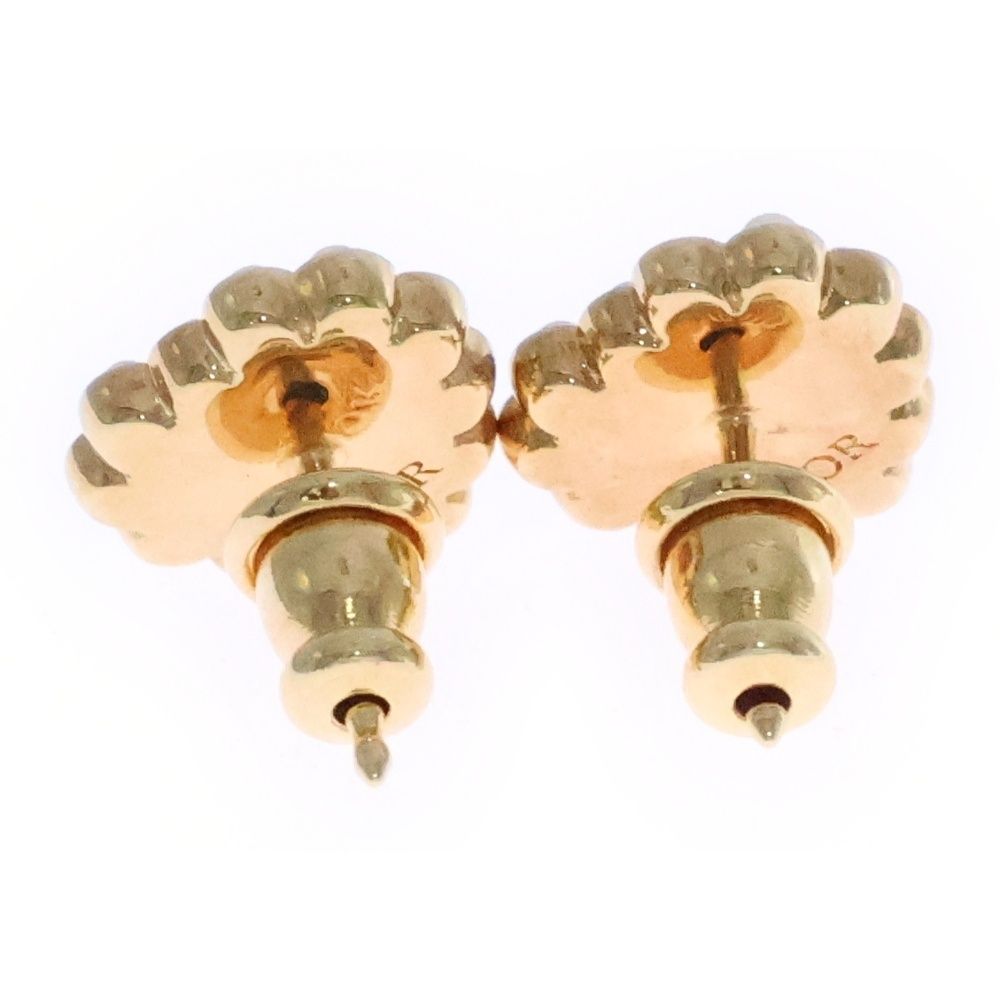 Christian Dior クリスチャンディオール CDロゴ パール ハートピアス ライトグリーン×ゴールド GP