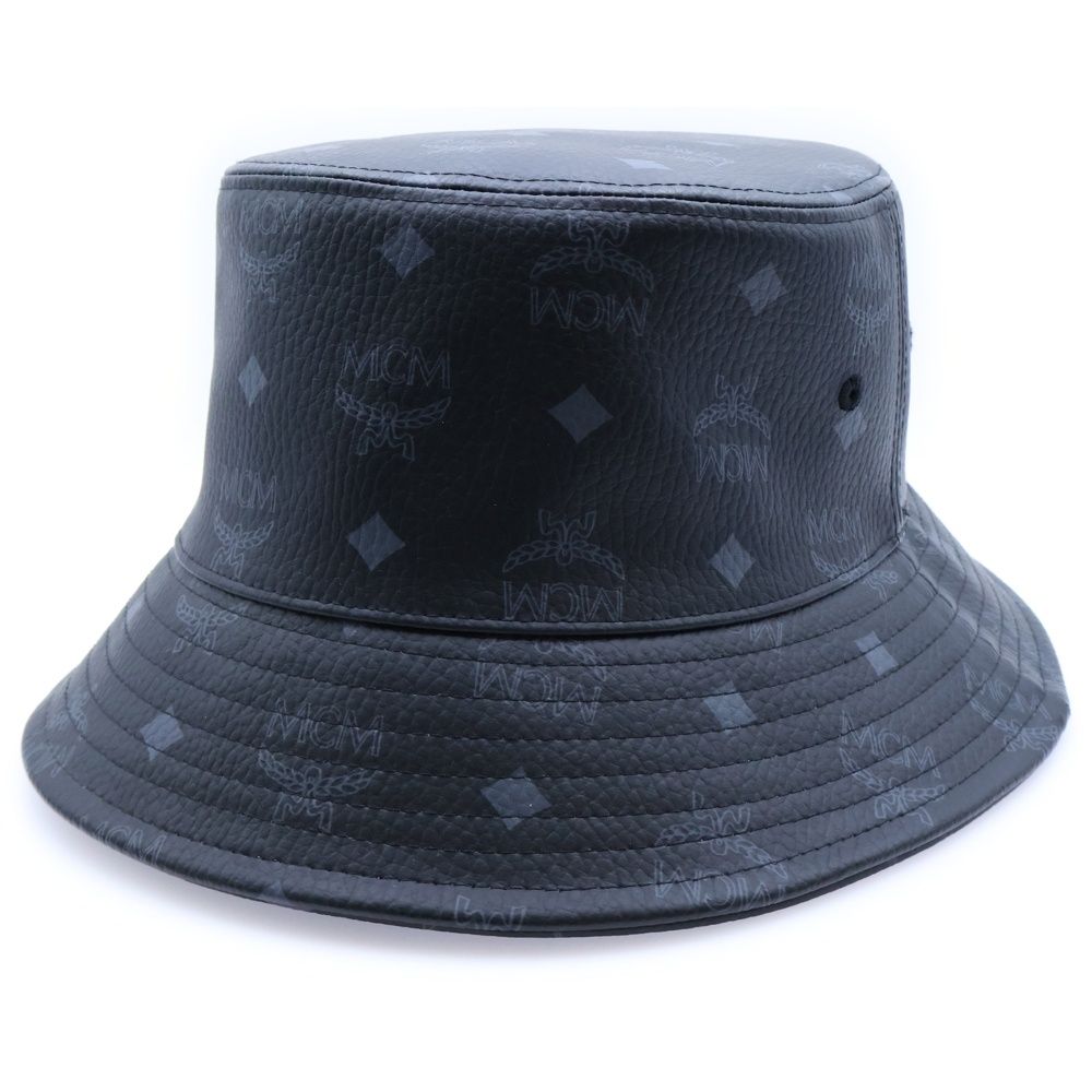 MCM エム シー MCMデザイン ヴィセトス PVCバケットハット 帽子 ブラック