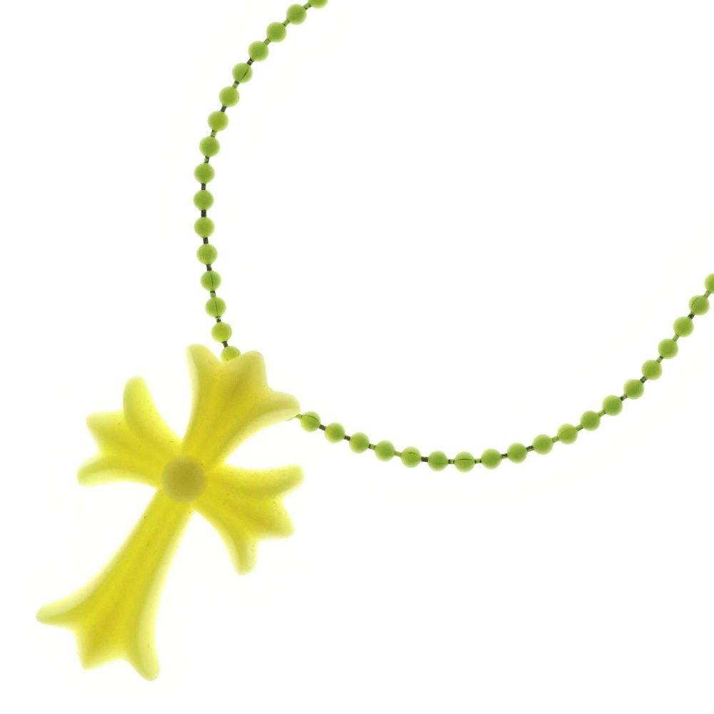 CHROME HEARTS クロムハーツ FNO RUBBER CH CRS SML FNO ラバースモールCHクロス シリコンネックレストップ イエロー