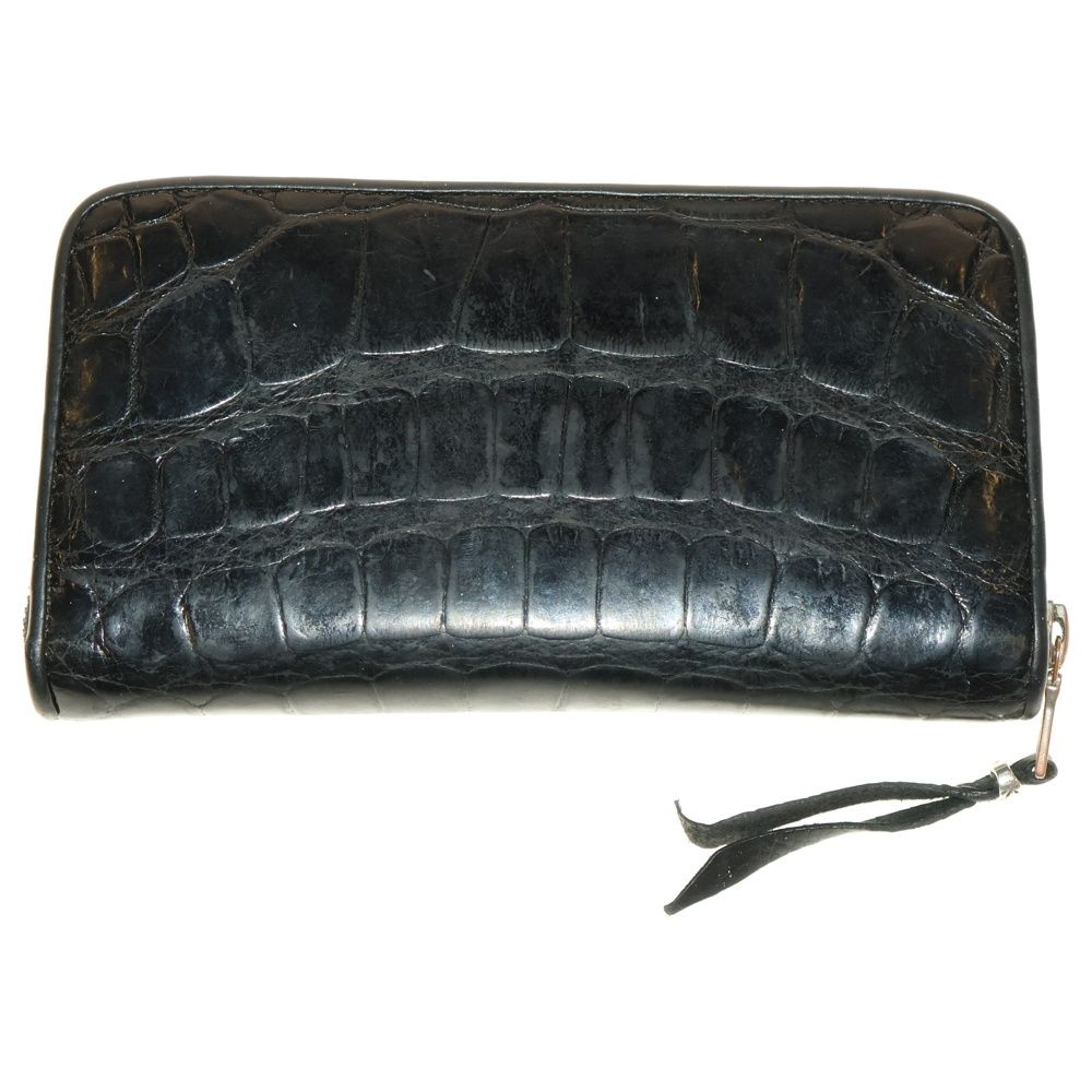 Bill Wall Leather BWL ビルウォールレザー ZIPPER WALLET クロコダイル レザーラウンドウォレット 長財布 ブラック