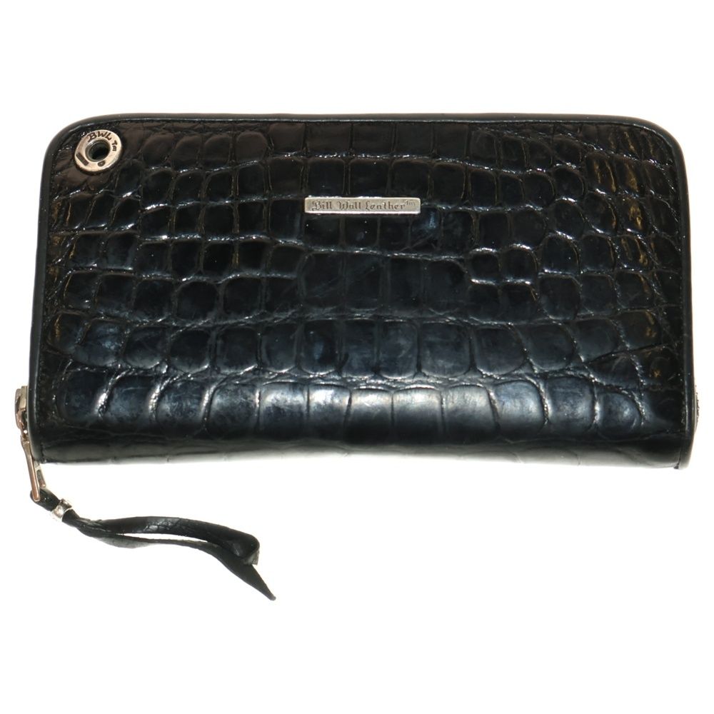 Bill Wall Leather BWL ビルウォールレザー ZIPPER WALLET クロコダイル レザーラウンドウォレット 長財布 ブラック