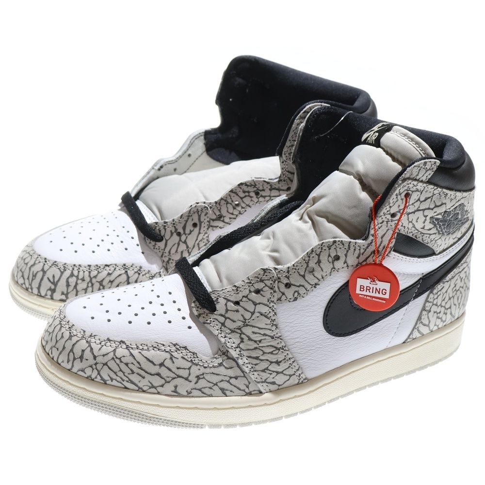 NIKE ナイキ AIR JORDAN 1 RETRO HIGH OG White Cement Safari エア ジョーダン 1 レトロ ハイカットスニーカー ホワイトセメント ホワイト グレー US10 28.0cm DZ5485-052
