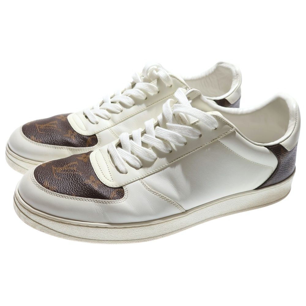 LOUIS VUITTON ルイヴィトン リヴォリ ライン モノグラム レザー レースアップ ローカットシューズ スニーカー ホワイト ブラウン