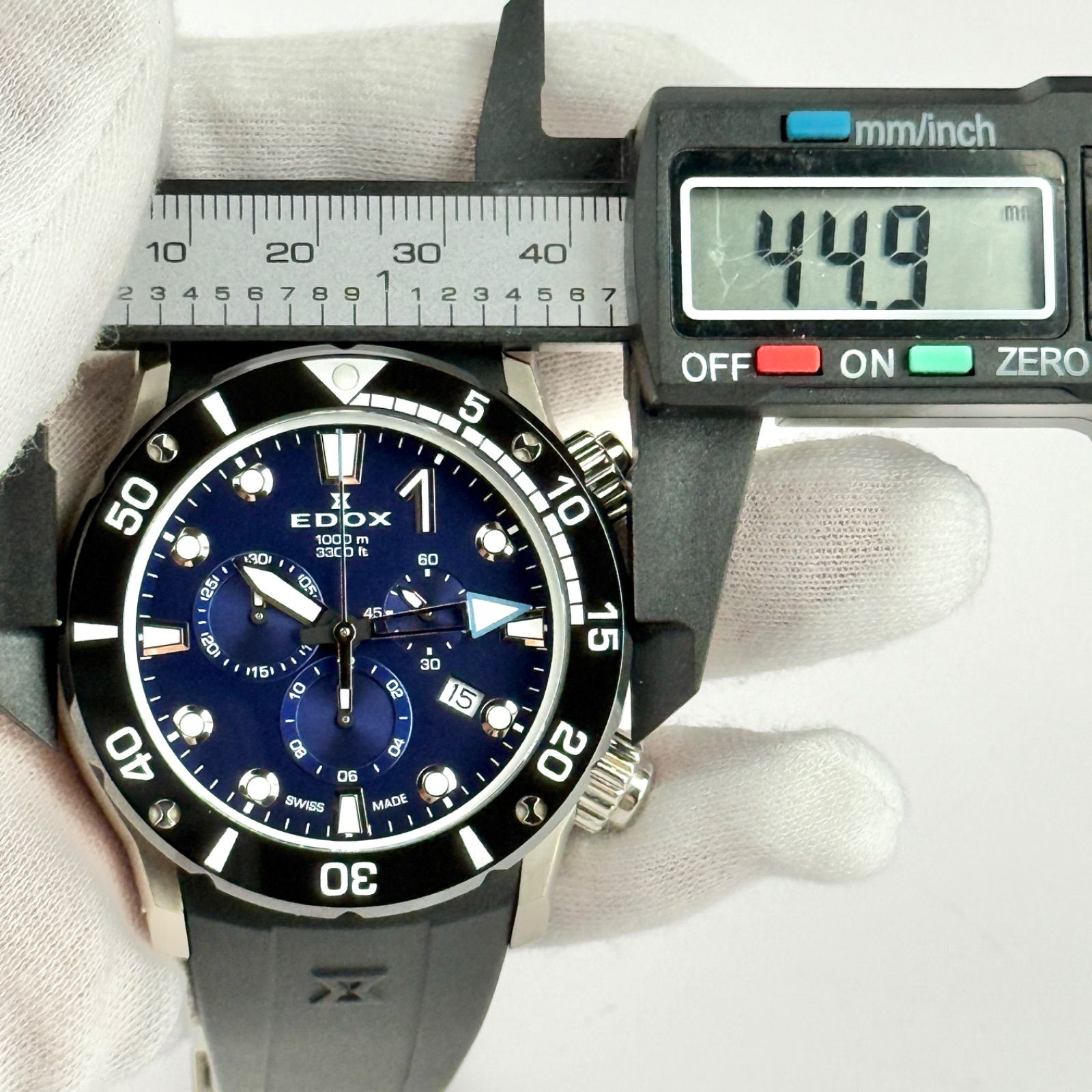 エドックス クロノオフショア 10242 新品電池 メンズ 腕時計 782  