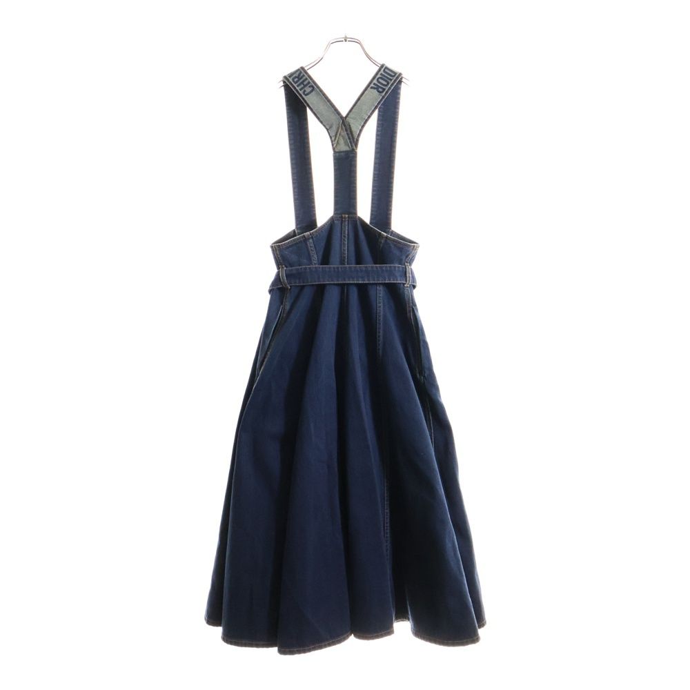 DIOR ディオール COUTURE DENIM クチュール デニム ロゴジャガード フ スカート サロペット インディゴ レディース 212J02A3394