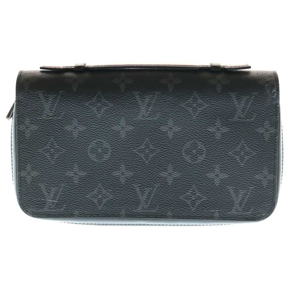 LOUIS VUITTON ルイヴィトン モノグラムエクリプス ジッピーXL ラウンドジップ長財布 ロングウォレット カードケース ブラック PVC M61698 シルバー金具