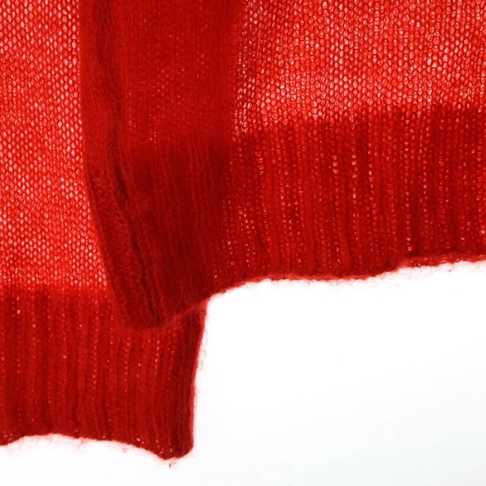 CÉLINE 赤 モヘア混 セーター XS Alice カーディガン - Sézane x Baziszt - ダーくローズウッド地に