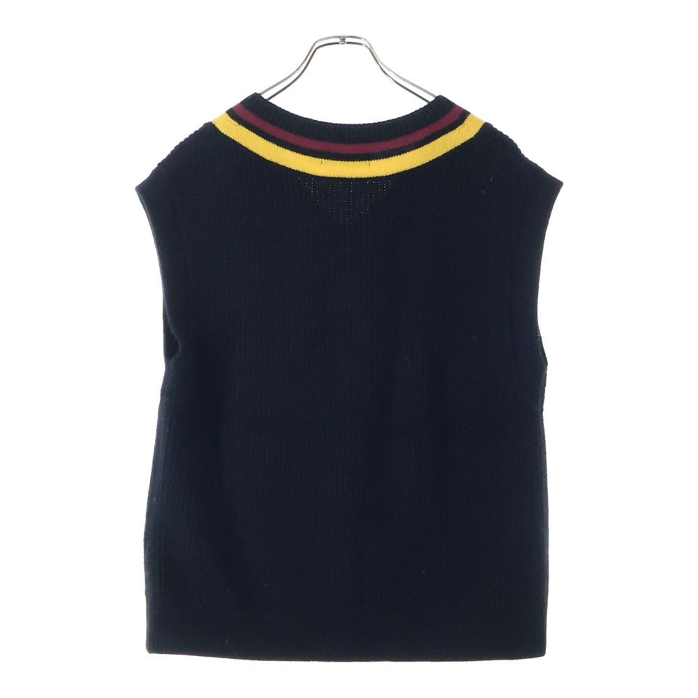 FRED PERRY フレッドペリー フロント刺繍ロゴ Vネックニットベスト レディース ブラック FZ7230