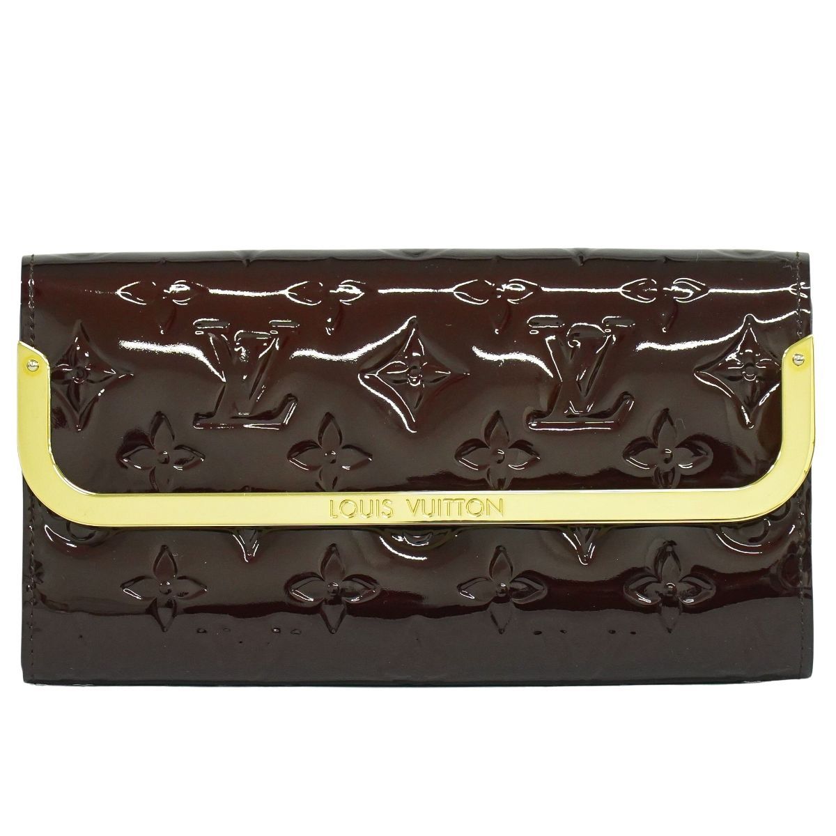本物 ルイヴィトン LOUIS VUITTON LV ポルトフォイユ ロスモア ヴェルニ レザー 長財布 アマラント M91591 ビトン 財布 ウォレット フォロー割