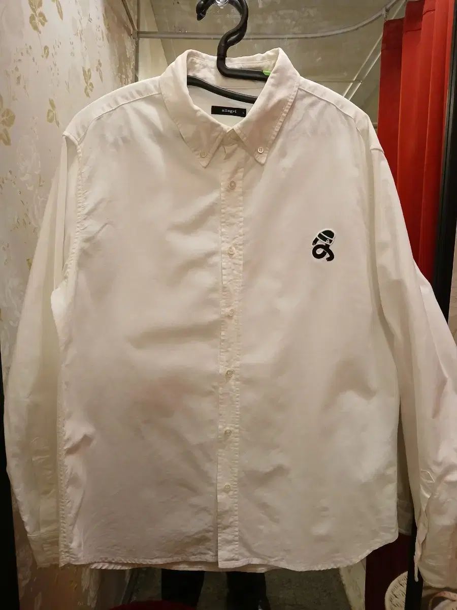 6 29 Allegri アレグリ 刺繍 パッチ シャツ L