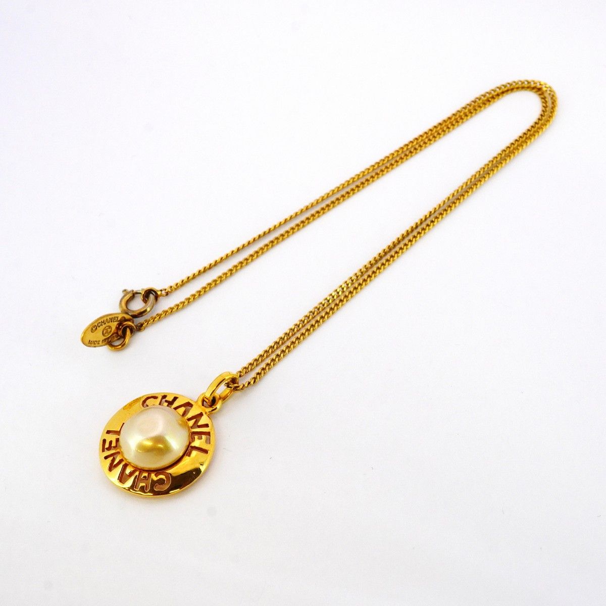 5job0025】シャネル ネックレス ヴィンテージ シャネルロゴ GPメッキ