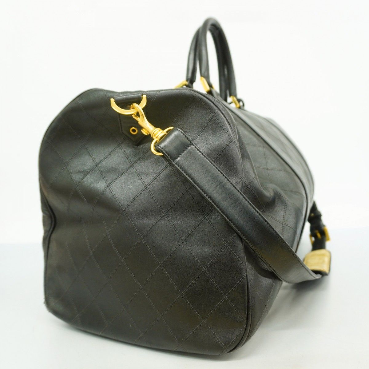 5oc2231-h シャネル ボストンバッグ ビコローレ レザー ブラック ゴールド金具 レディース