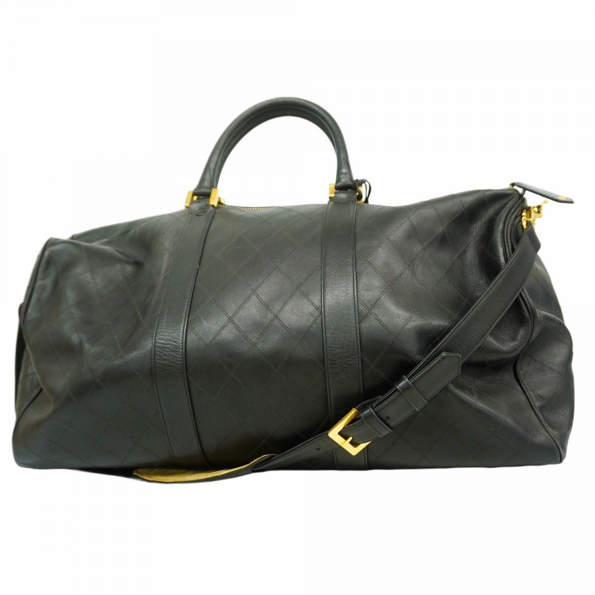 5oc2231-h シャネル ボストンバッグ ビコローレ レザー ブラック ゴールド金具 レディース