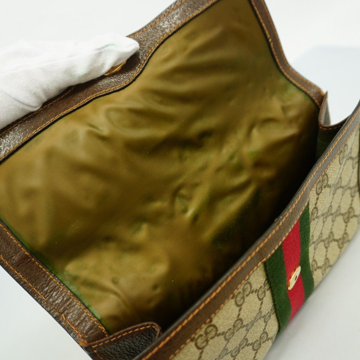  5 oc 2166-r グッチ クラッチバッグ GGスプリーム シェリーライン 37 039 PVC ブラウン ゴールド金具 メンズ レディース ユニセックス クラッチバッグ バッグ