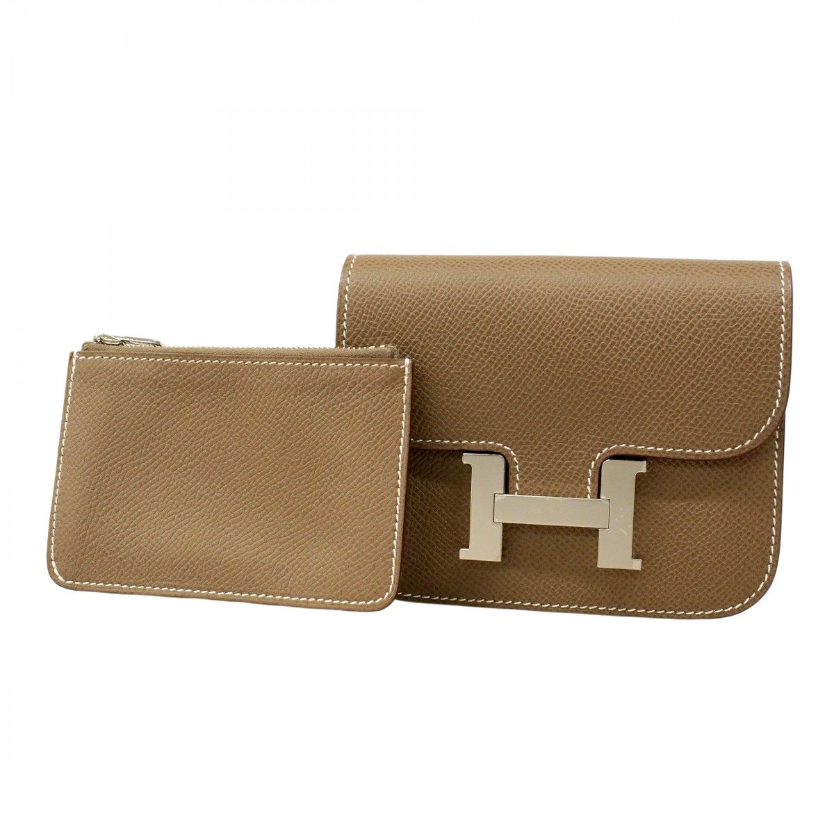 5oc1979-e エルメス 財布 コンスタンス ヴォーエプソン エトゥープ シルバー金具 U刻印 レディース