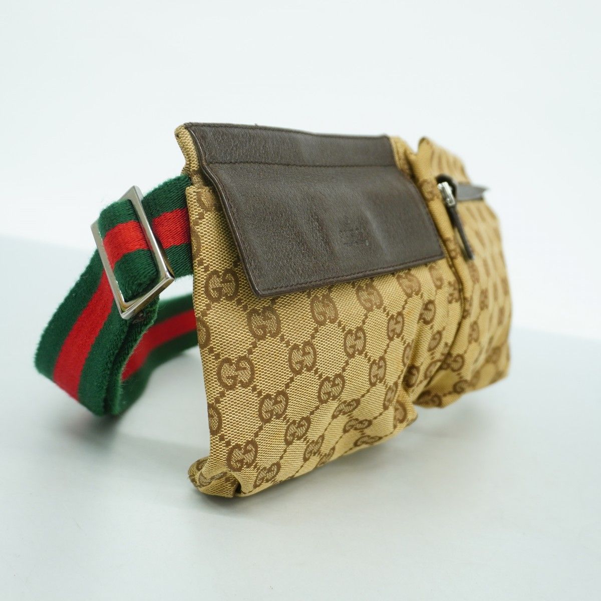 5oc2213 グッチ ウエストバッグ GGキャンバス シェリーライン 28566 キャンバス ブラウン シルバー金具 レディース