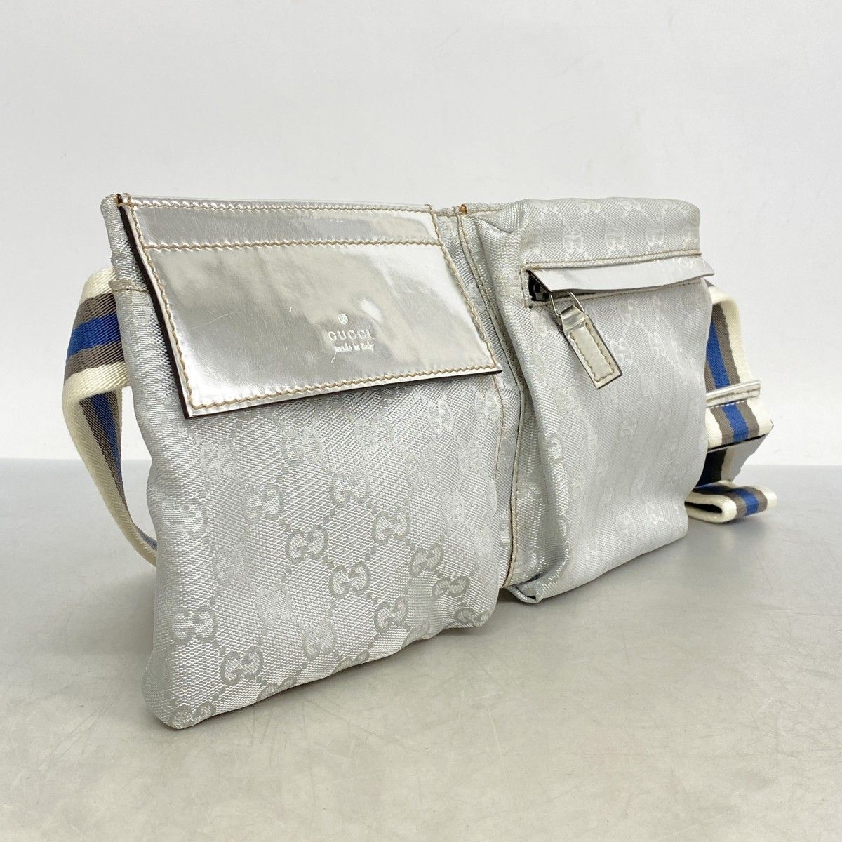 5oc2251-h グッチ ウエストバッグ GGキャンバス 28566 キャンバス シルバー シルバー金具 レディース