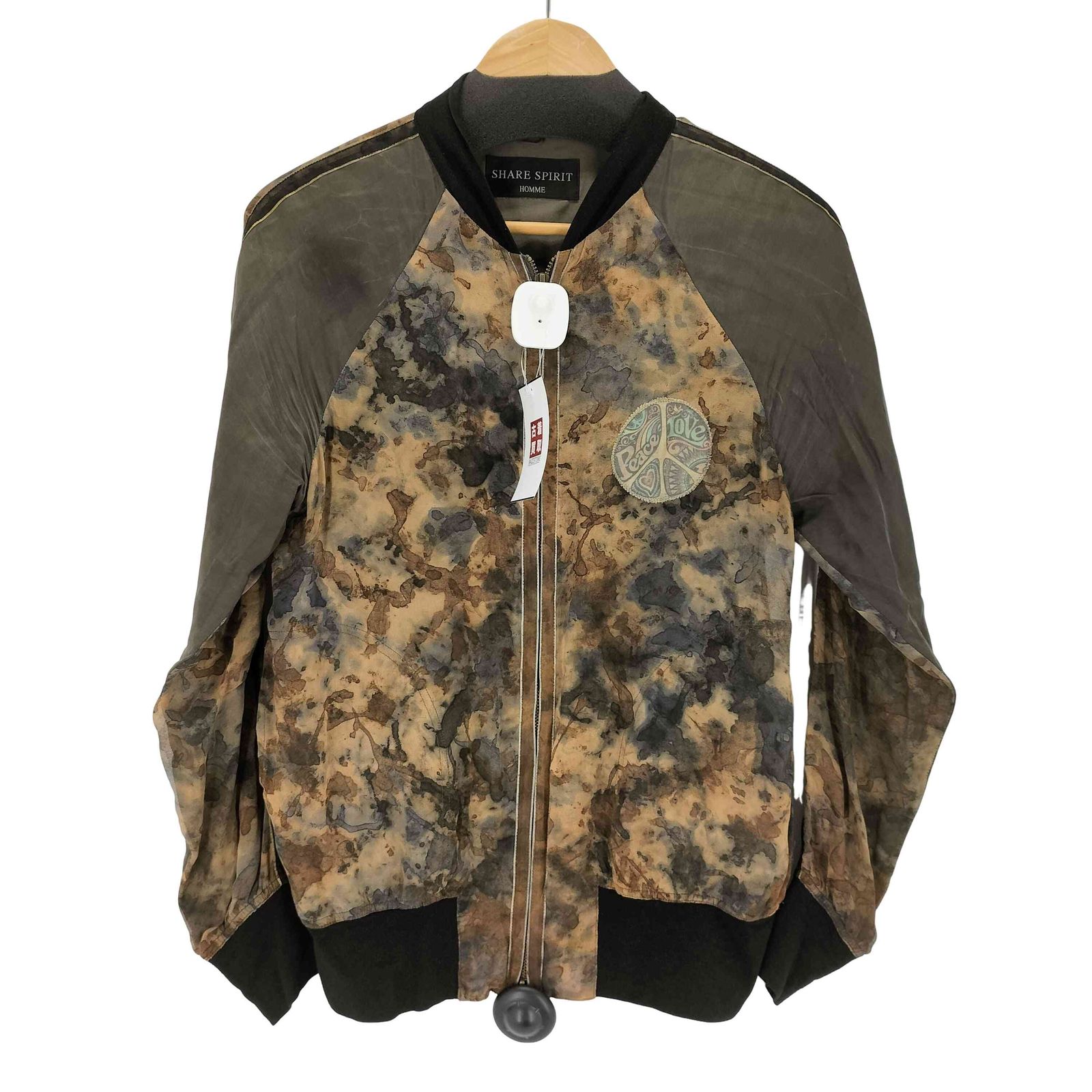 シェアースピリット SHARE SPIRIT シルク100％ 総柄 ダブルジップ