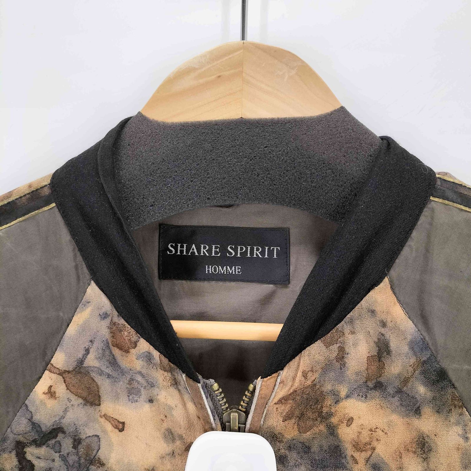 シェアースピリット SHARE SPIRIT シルク100％ 総柄 ダブルジップ