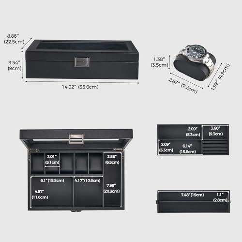ProCase 腕時計ケース 2段式 ケース 5本 PU製 ウオッチボックス 内部調節可 ウオッチボックス 男女兼用 収納ボックス 収納 ディスプレイ 小物整理 誕生日 記念日プレゼント ブラック 7a76a0c0 WWW_OPDRERGINERDOGAN_COM
