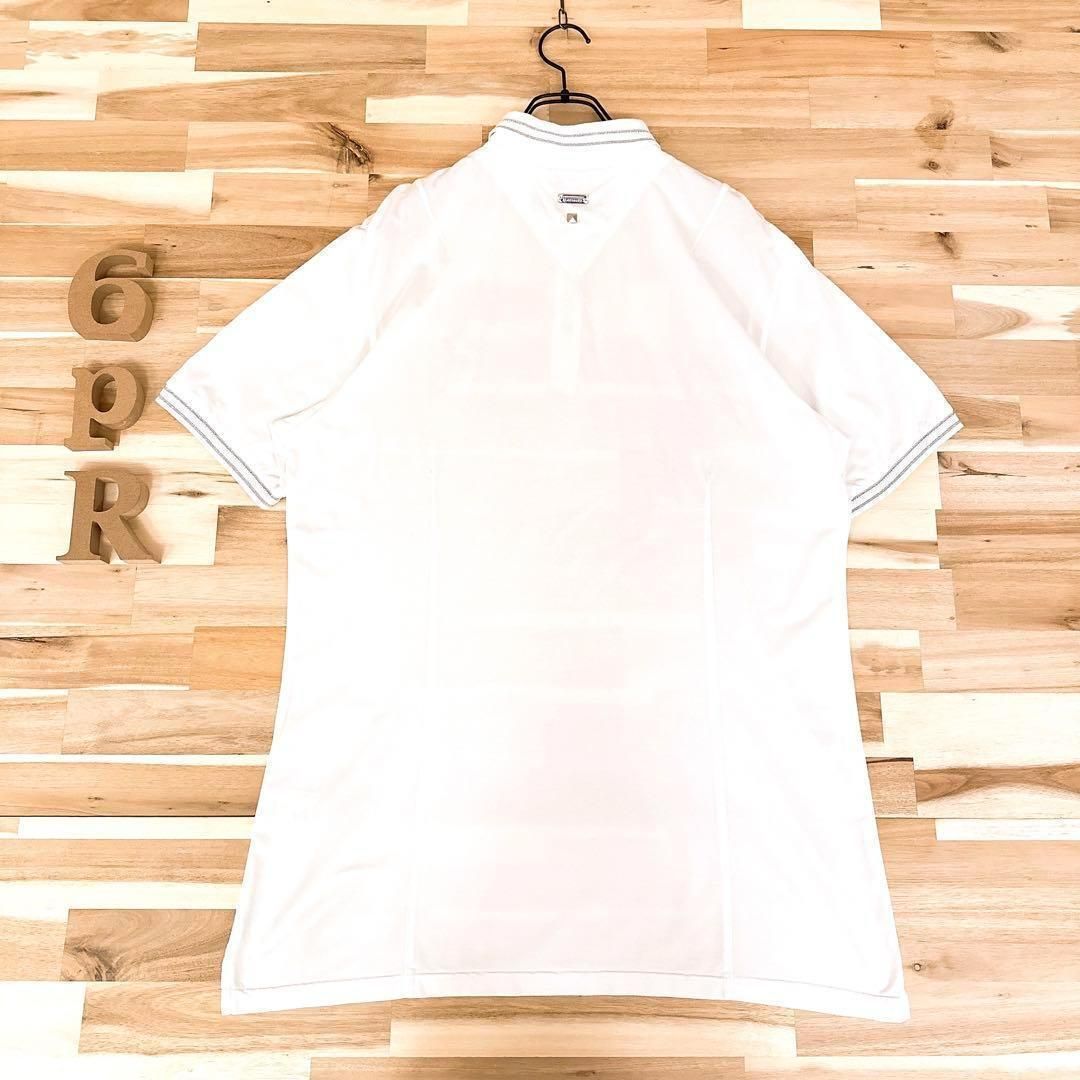 【セントアンドリュース】ラインストーン ゴルフ ポロシャツ 半袖 LL 白×黒 セントアンドリュース】ラインストーン ゴルフ ポロシャツ 半袖 LL 白