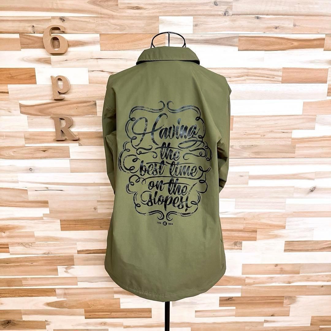 エスティボ】バック プリント コーチジャケット スノボ ウェア M カーキ×黒